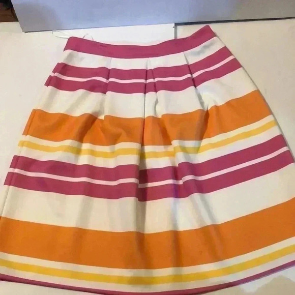 AMY Vermont spring summer Aline classic Multi colour strip flare office skirt 44 - Picture 2 of 3